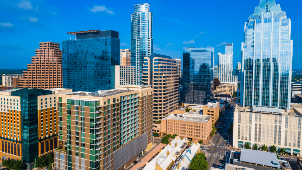 A picture of Austin, Texas. As a licensed mental health professional in the state of Texas, I provide ESA and service dog letters to help renters in Austin establish the need for an emotional support animal or service dog with their landlords. 